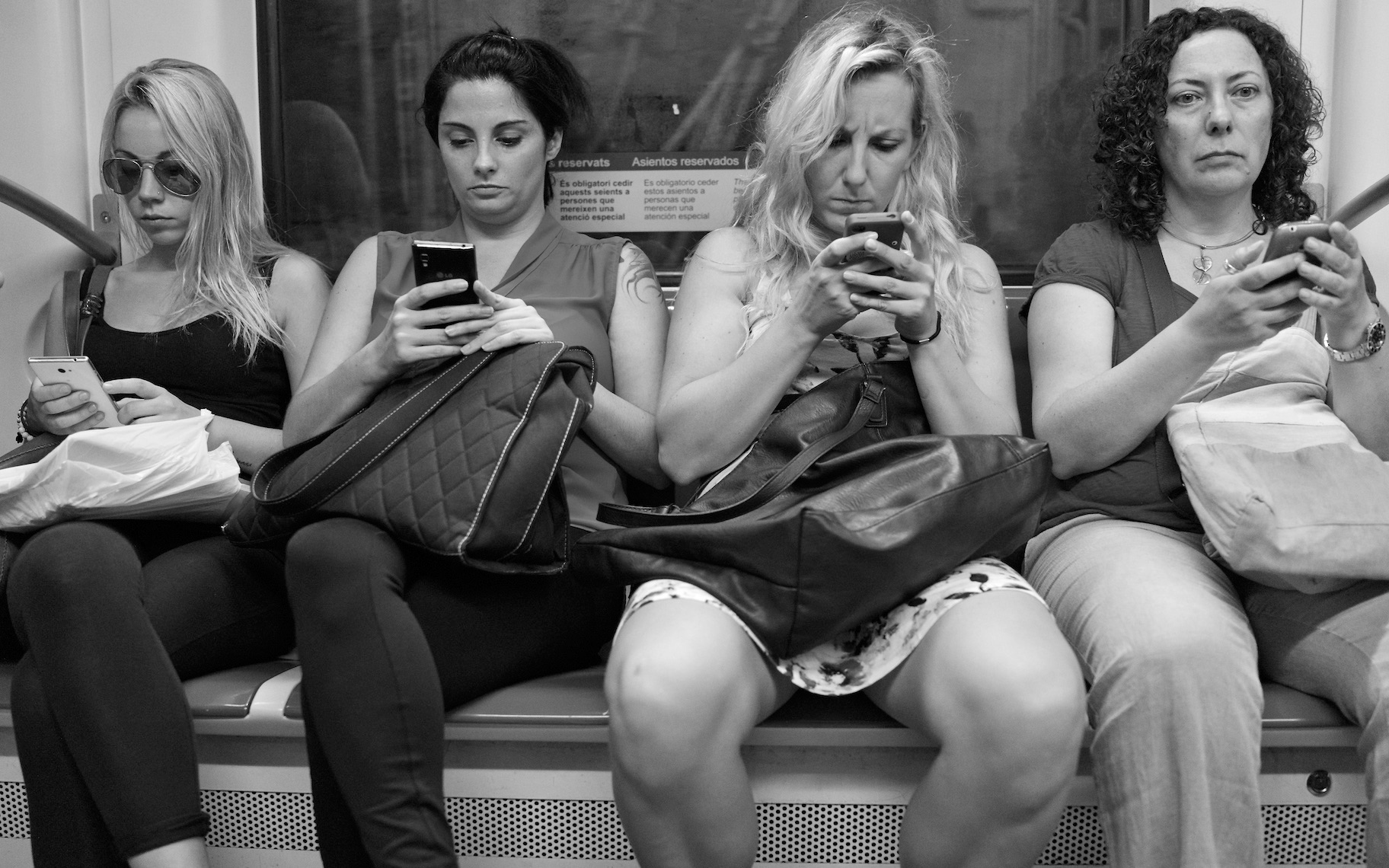 Mobile Phone Users, Barcelona Metro