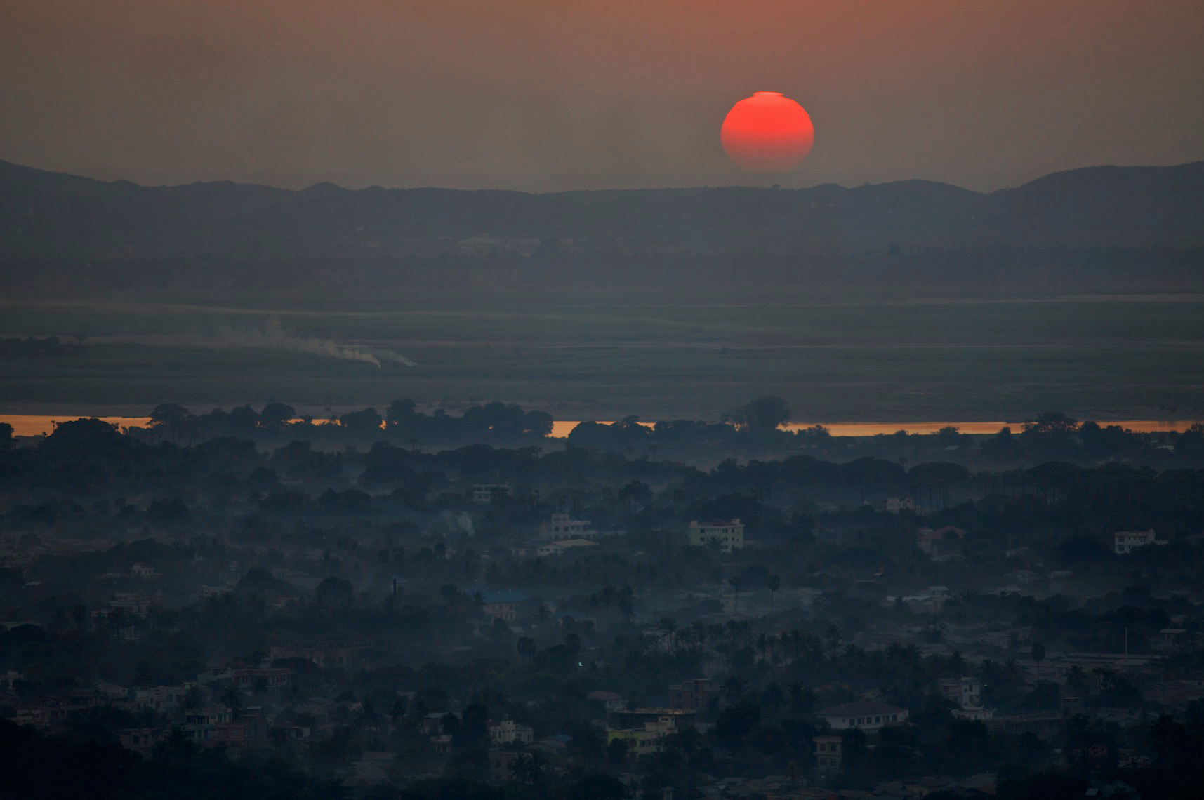 Sunset Over the Irawaddy River, Mandalay, Burma