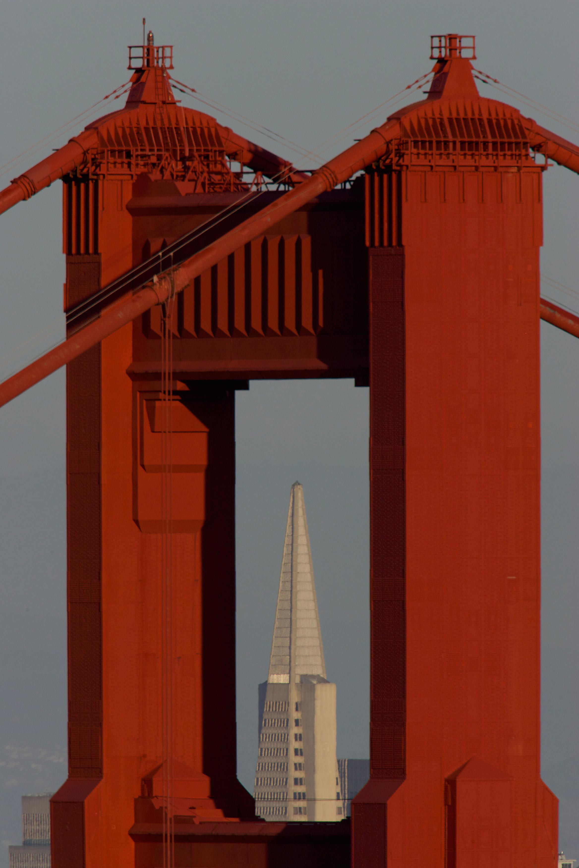 Golden Gate Bridge and Transamerica Pyramid